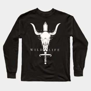 wild life animal skull and sord   illustration Long Sleeve T-Shirt